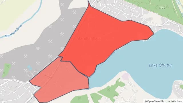 Map of areas affected by the power outage around Madlanghala