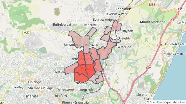 Map of areas affected by the power outage around Brindhaven