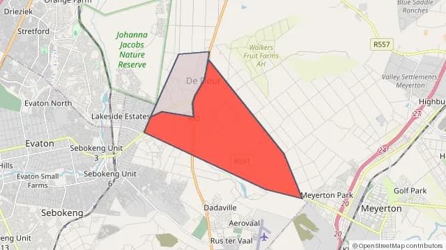 Map of areas affected by the power outage around Balmoral Estate
