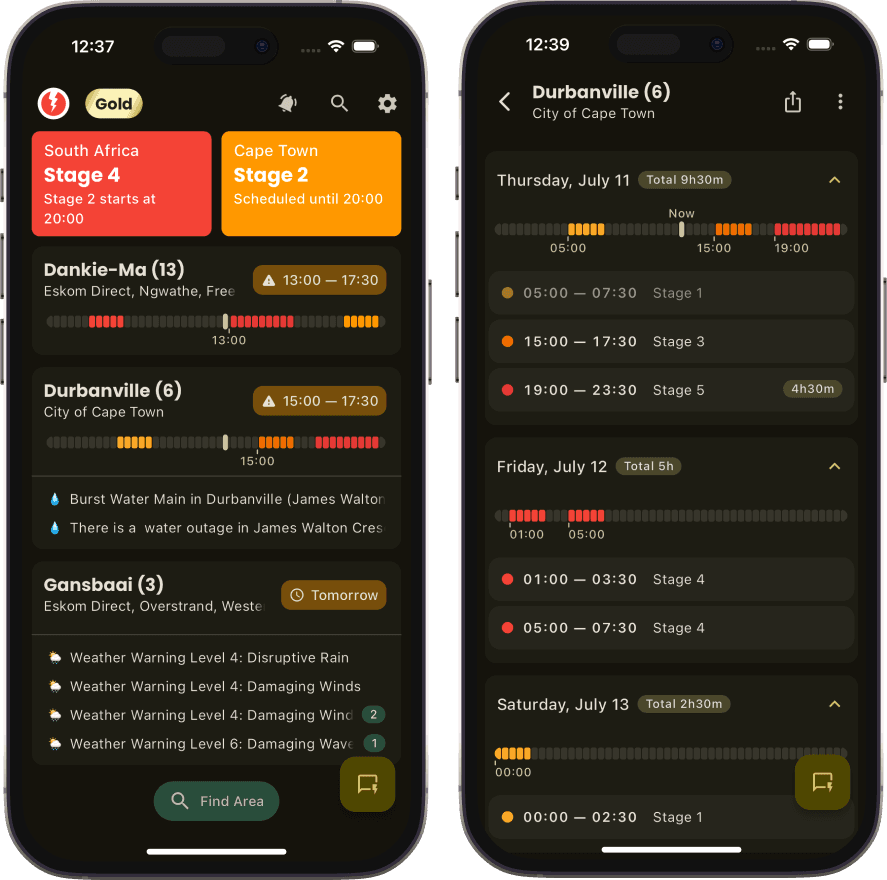 EskomSePush App Screenshot - Real-time Loadshedding Updates